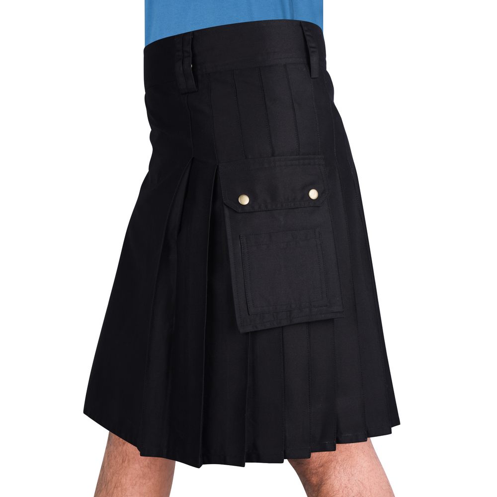 Black Cotton Utility Kilt DSS Kilts