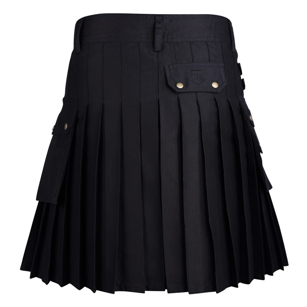 Black Cotton Utility Kilt DSS Kilts