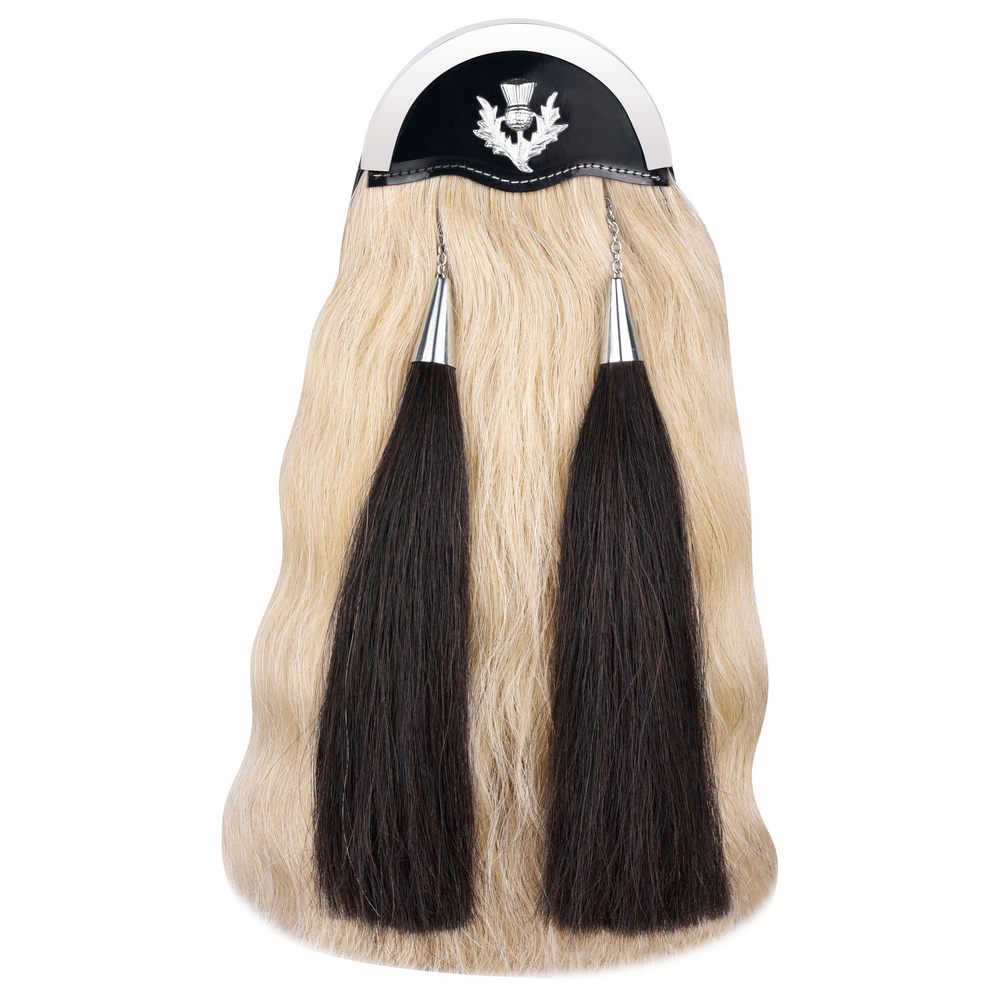 Genuine Horse 18 Inches Hair Sporran with Three Cantles DSS Kilts