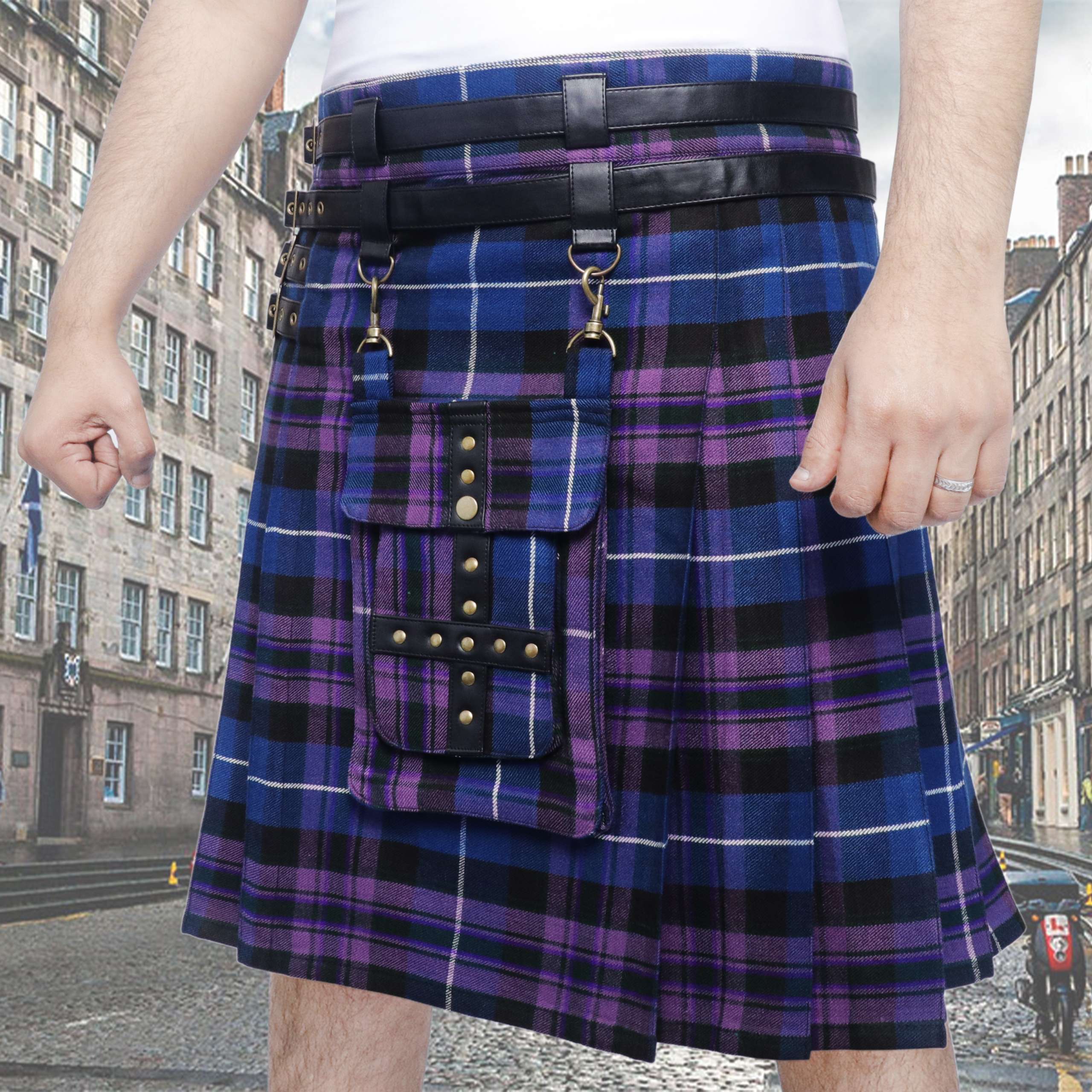 Premium wol Schotse geruite Schotse wollen stof kilt - Cargozakken utility kilts voor heren - 8 Yards - 16oz geruite Schotse wollen Schotse wollen stof - huwelijkscadeau - België