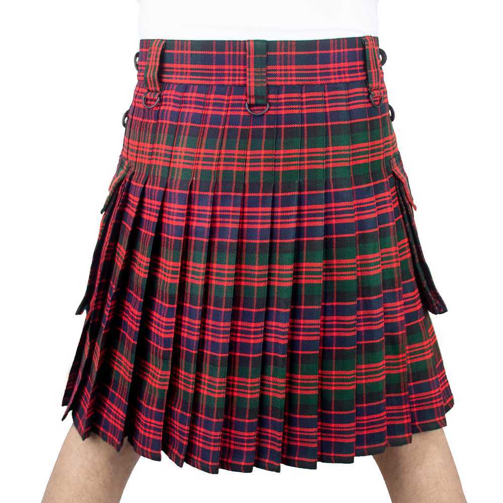 Scottish Light Weight Macdonald Tartan Utility Kilt for Men With Leather Strap & Cargo Pockets - Image 6