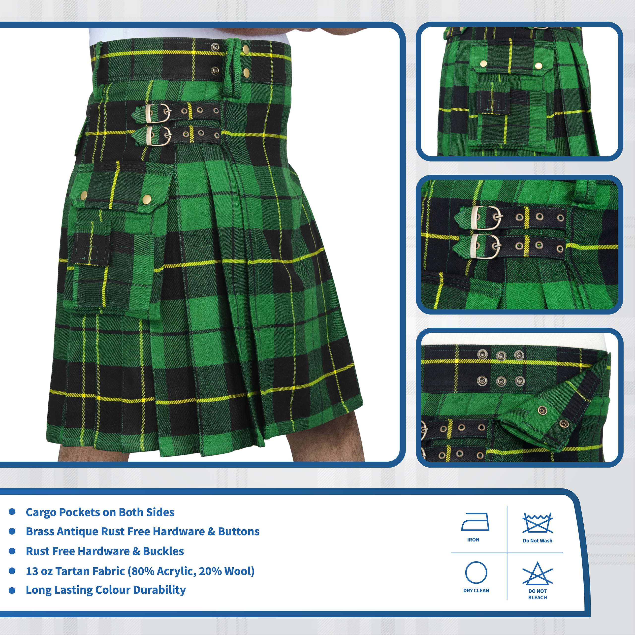 Wallace Hunting Tartan 16oz Utility Kilt for Men - Image 5